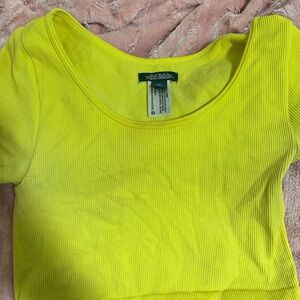 yellow crop top